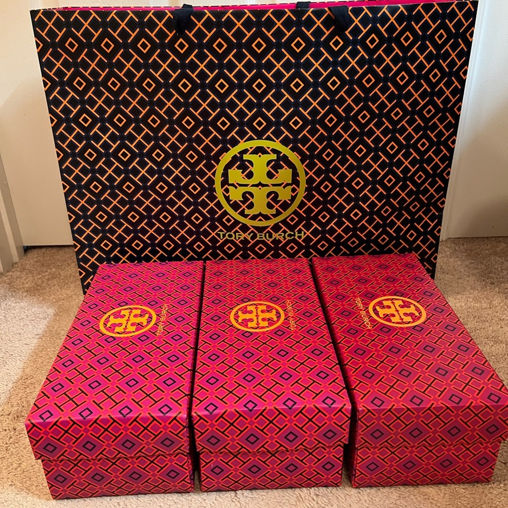 TORY BURCH SHOE BOXES  3 pcs